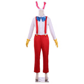 Roger Rabbit Men's Cosplay Costume White Shirt Red Suspenders Trousers Set - Halloweez